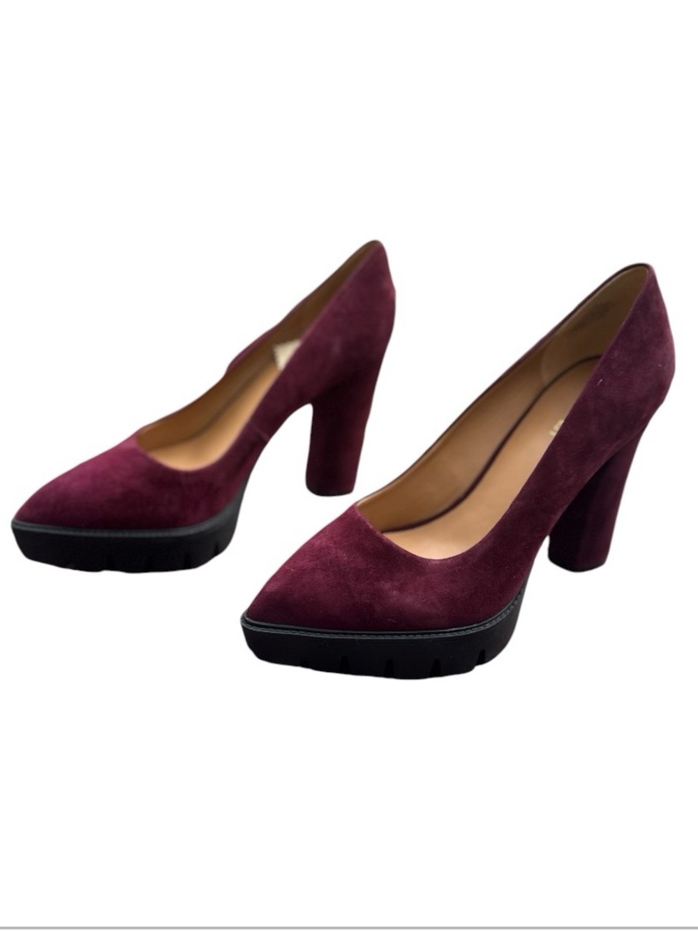 Nine West Burgundy Suede Platform Pump